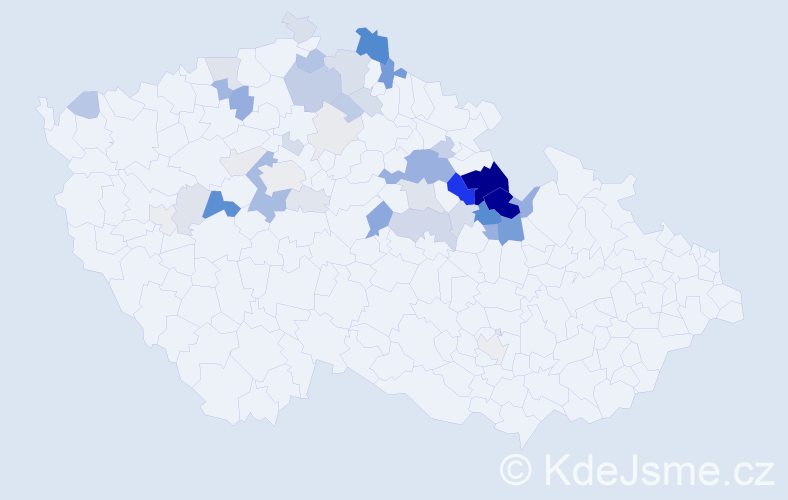 Příjmení: 'Tobiška', počet výskytů 141 v celé ČR