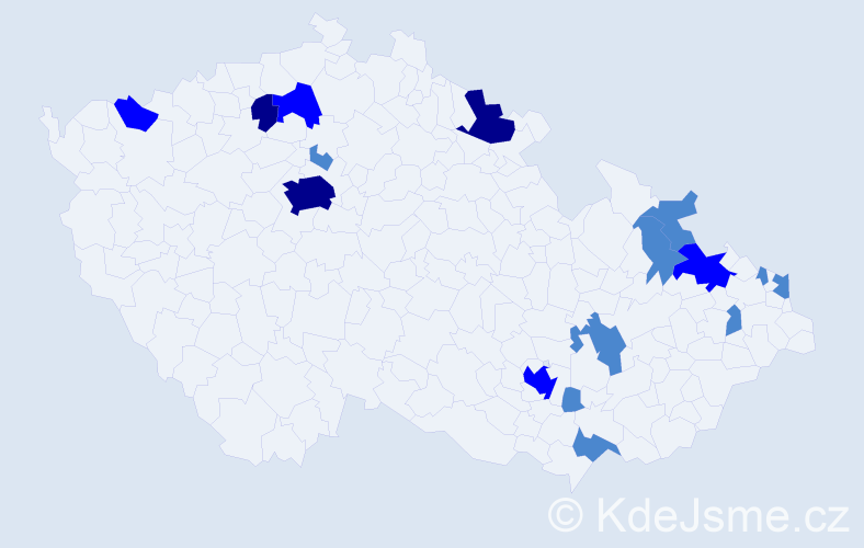 Příjmení: 'Ocetníková', počet výskytů 26 v celé ČR