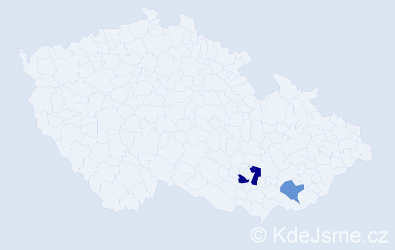 Příjmení: 'Kadah', počet výskytů 3 v celé ČR
