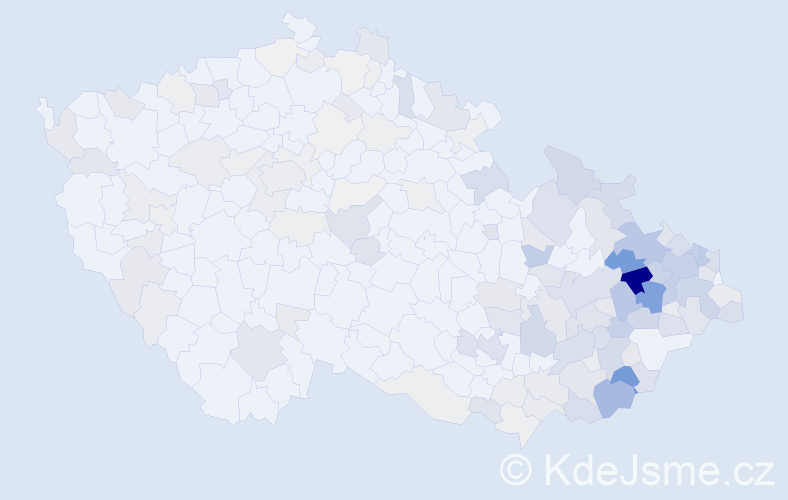 Příjmení: 'Šustková', počet výskytů 593 v celé ČR