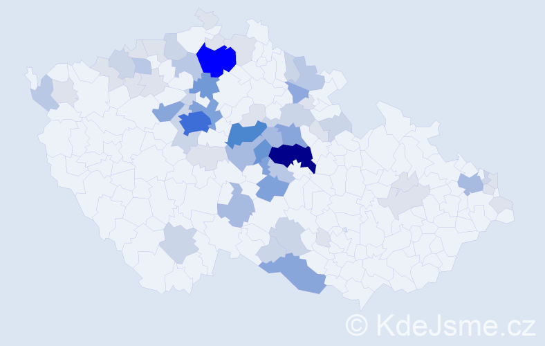 Příjmení: 'Nesládková', počet výskytů 204 v celé ČR