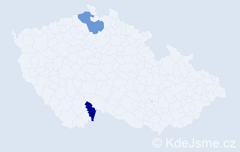 Příjmení: 'Vitmann', počet výskytů 3 v celé ČR
