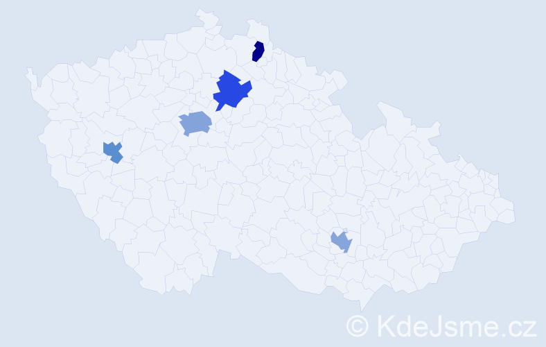 Příjmení: 'Leu', počet výskytů 7 v celé ČR