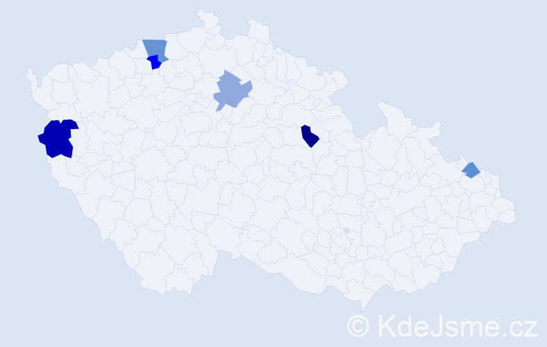 Příjmení: 'Kerul', počet výskytů 8 v celé ČR