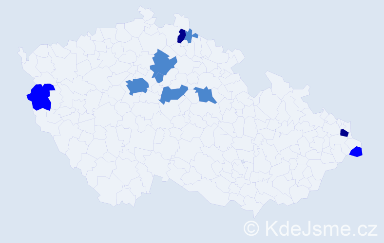 Příjmení: 'Lehotová', počet výskytů 16 v celé ČR