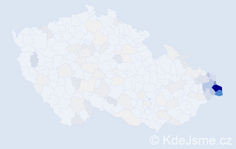 Příjmení: 'Kaleta', počet výskytů 559 v celé ČR