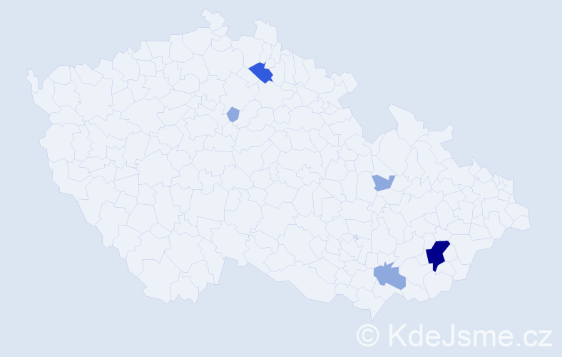 Příjmení: 'Ahmadi', počet výskytů 11 v celé ČR