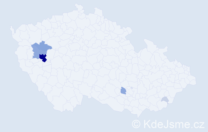 Příjmení: 'Zvikl', počet výskytů 21 v celé ČR