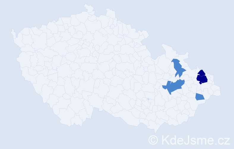Příjmení: 'Kotterbová', počet výskytů 9 v celé ČR