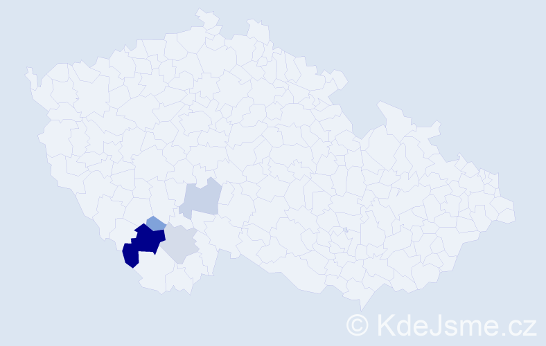 Příjmení: 'Friedek', počet výskytů 16 v celé ČR