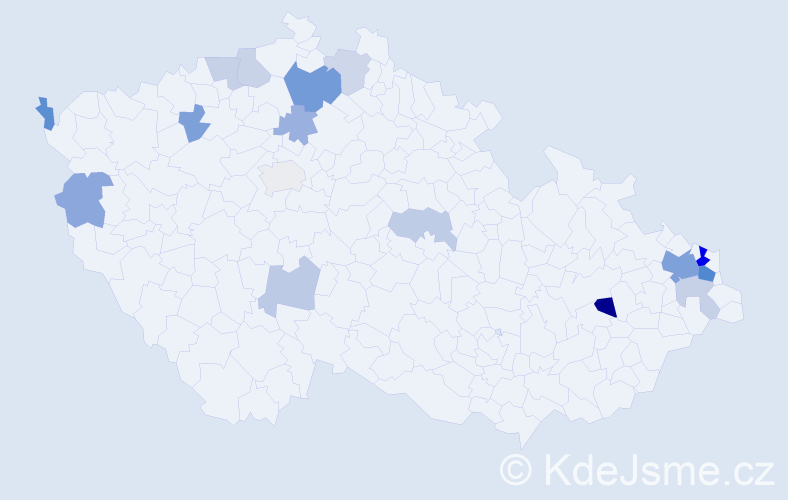 Příjmení: 'Hvolková', počet výskytů 33 v celé ČR