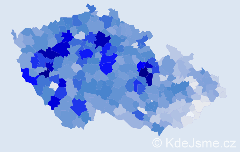 Příjmení: 'Benešová', počet výskytů 9821 v celé ČR