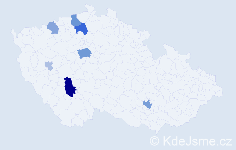 Příjmení: 'Kračman', počet výskytů 26 v celé ČR