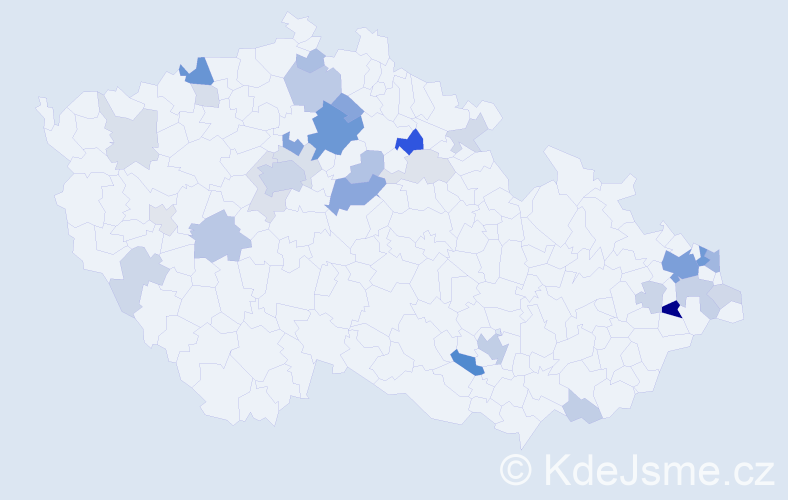 Příjmení: 'Klimo', počet výskytů 91 v celé ČR