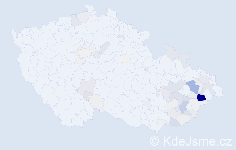 Příjmení: 'Fiurášková', počet výskytů 255 v celé ČR