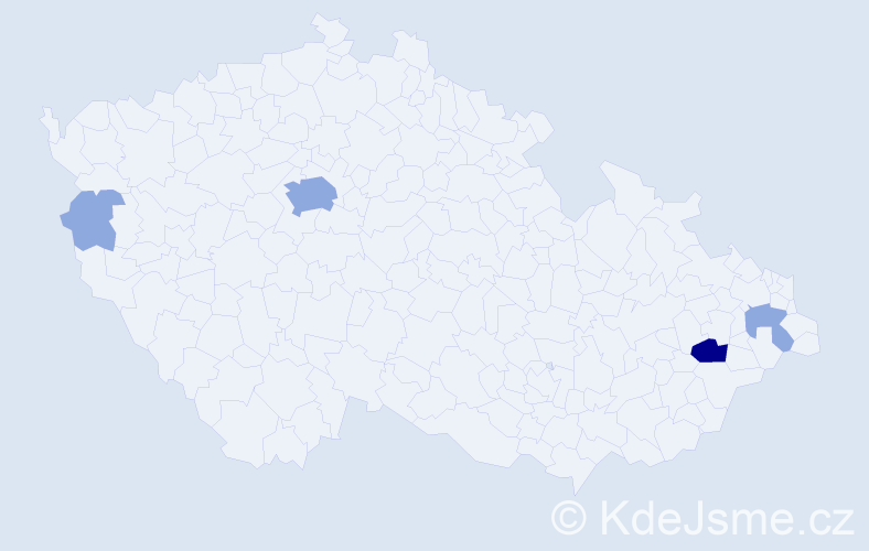 Příjmení: 'Zavidčáková', počet výskytů 11 v celé ČR