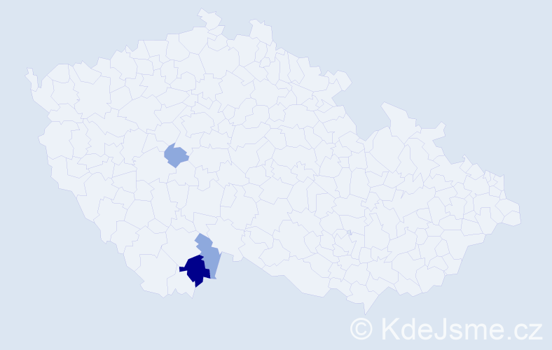 Příjmení: 'Kunáglová', počet výskytů 10 v celé ČR