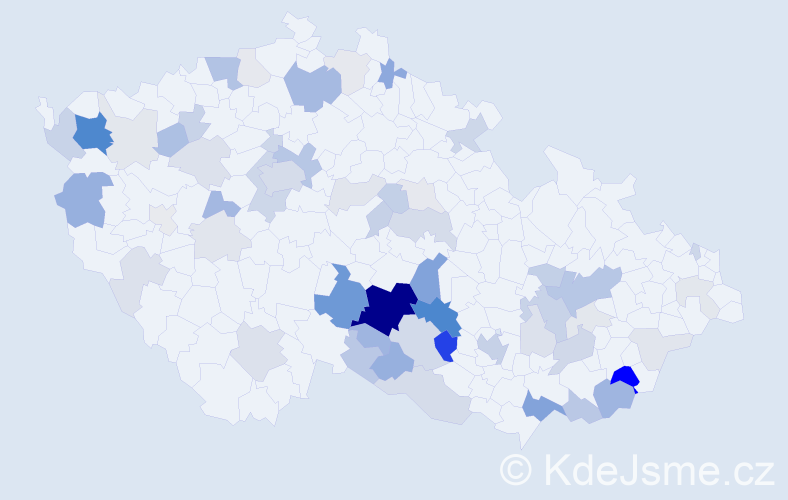 Příjmení: 'Lysý', počet výskytů 194 v celé ČR