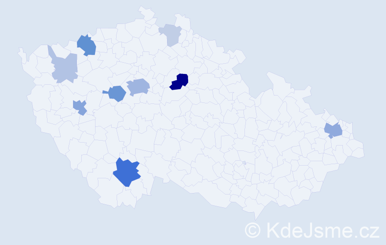 Příjmení: 'Pachner', počet výskytů 34 v celé ČR
