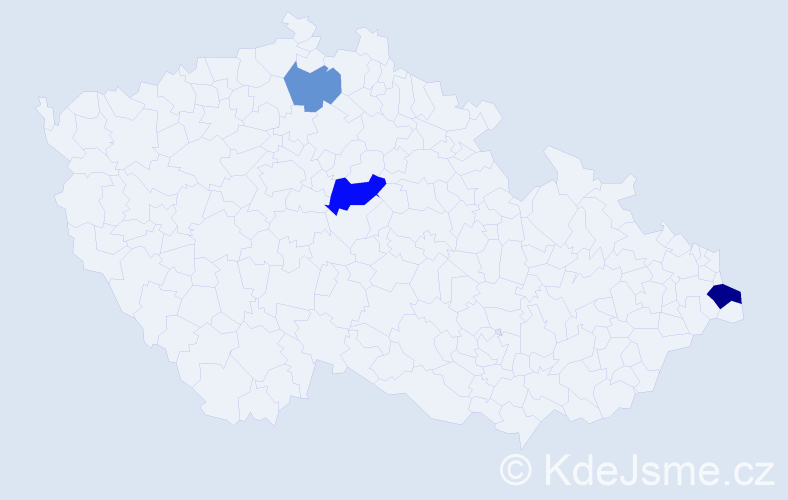 Příjmení: 'Podimák', počet výskytů 5 v celé ČR