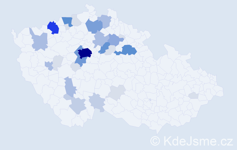 Příjmení: 'Rykl', počet výskytů 107 v celé ČR