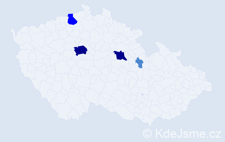 Příjmení: 'Krumpár', počet výskytů 10 v celé ČR