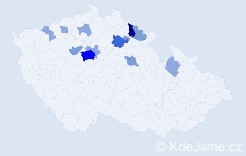 Příjmení: 'Zejfart', počet výskytů 29 v celé ČR
