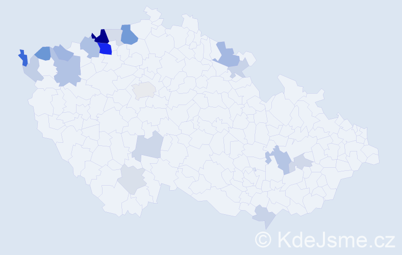 Příjmení: 'Gulášová', počet výskytů 45 v celé ČR
