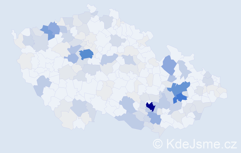 Příjmení: 'Bartl', počet výskytů 617 v celé ČR