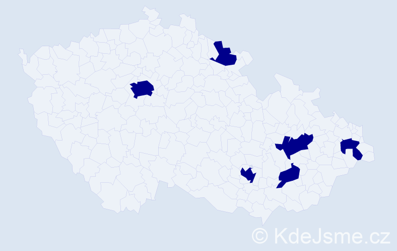 Příjmení: 'Alexejev', počet výskytů 6 v celé ČR