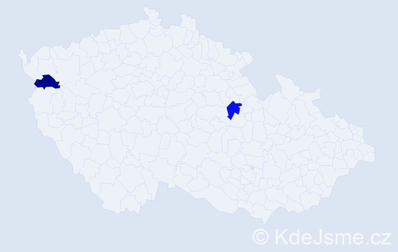 Příjmení: 'Sličková', počet výskytů 2 v celé ČR