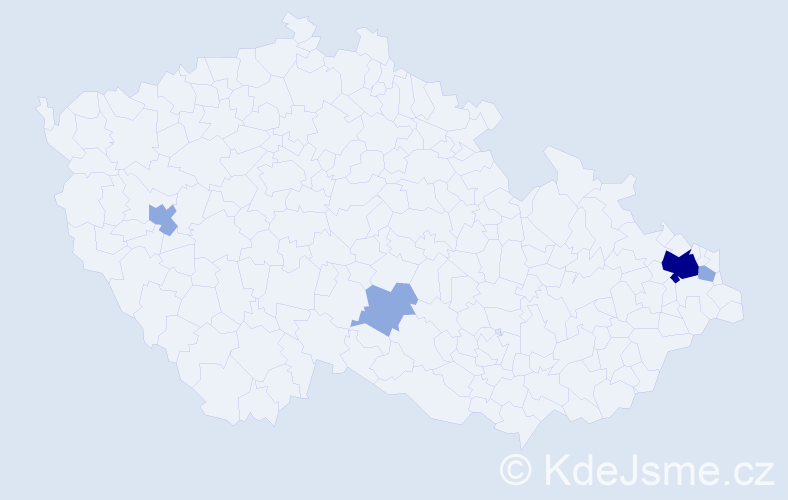 Příjmení: 'Gulaši', počet výskytů 10 v celé ČR