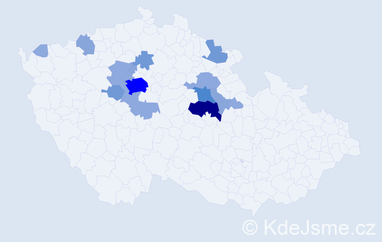 Příjmení: 'Klofát', počet výskytů 44 v celé ČR