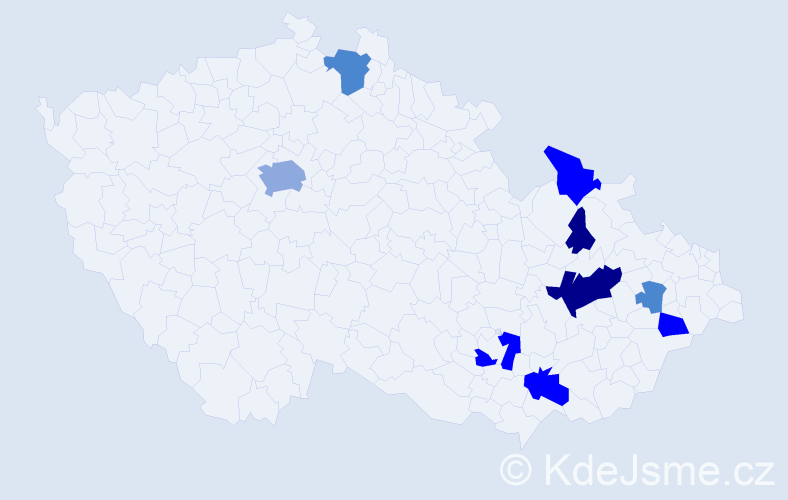 Příjmení: 'Prstková', počet výskytů 31 v celé ČR