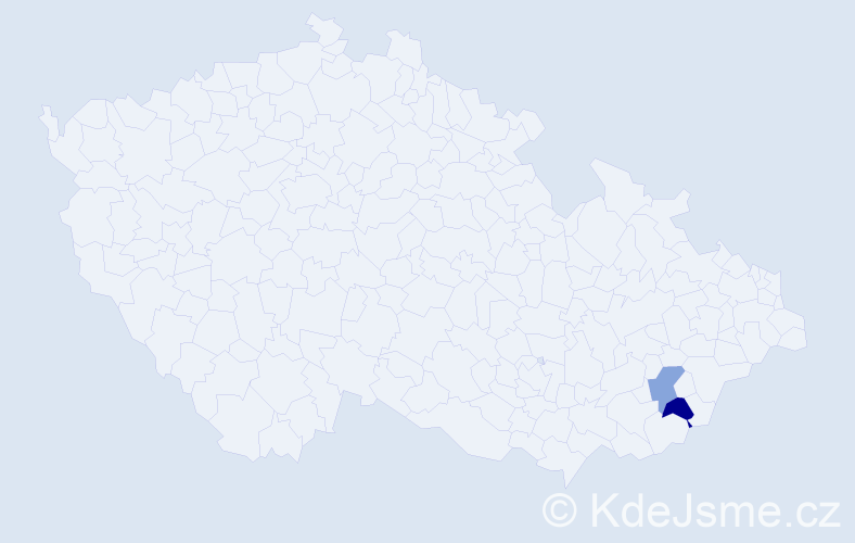 Příjmení: 'Gyuricseková', počet výskytů 12 v celé ČR