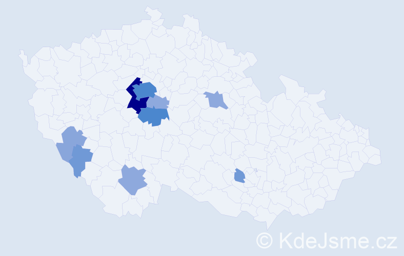 Příjmení: 'Babánek', počet výskytů 28 v celé ČR
