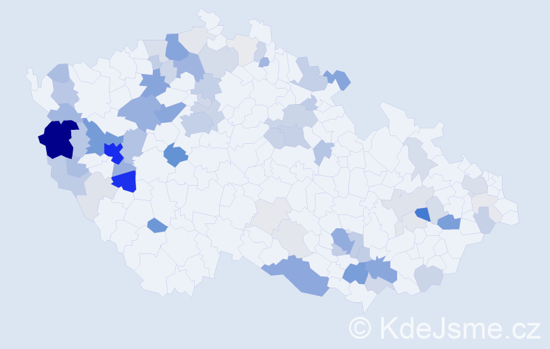 Příjmení: 'Kuchynková', počet výskytů 272 v celé ČR