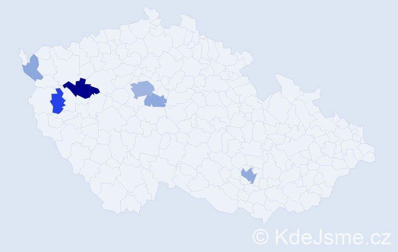 Příjmení: 'Metzgerová', počet výskytů 19 v celé ČR