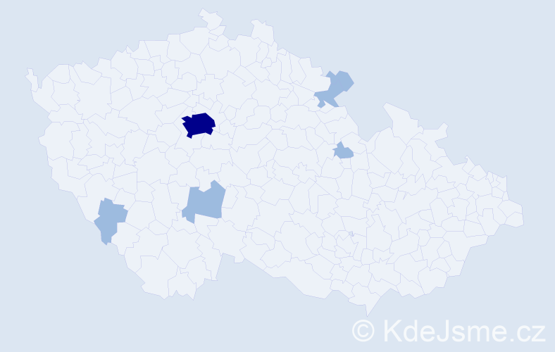 Příjmení: 'Sedlaková', počet výskytů 9 v celé ČR