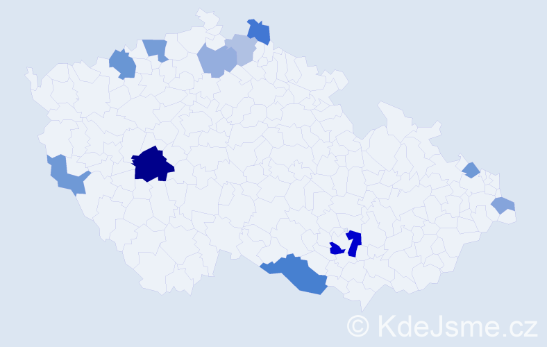 Příjmení: 'Sedlačková', počet výskytů 22 v celé ČR