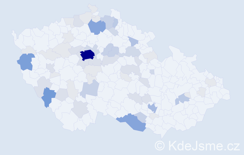 Příjmení: 'Rudová', počet výskytů 198 v celé ČR