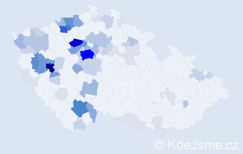 Příjmení: 'Linda', počet výskytů 256 v celé ČR