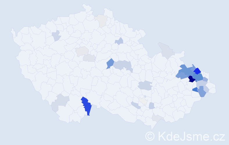 Příjmení: 'Magerová', počet výskytů 143 v celé ČR