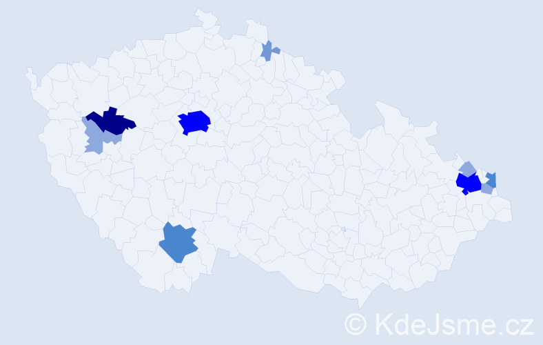 Příjmení: 'Medula', počet výskytů 25 v celé ČR