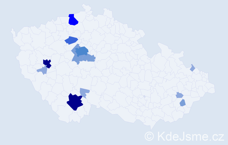 Příjmení: 'Dobner', počet výskytů 36 v celé ČR