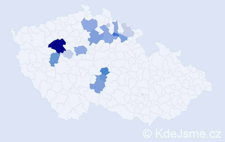 Příjmení: 'Bezstarostová', počet výskytů 52 v celé ČR