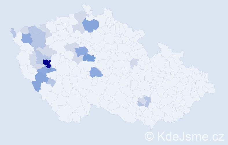 Příjmení: 'Rupert', počet výskytů 69 v celé ČR