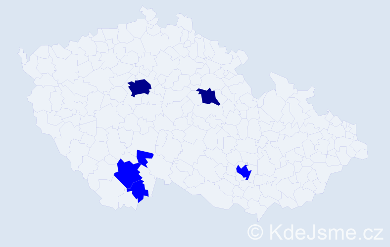 Příjmení: 'Differenc', počet výskytů 8 v celé ČR