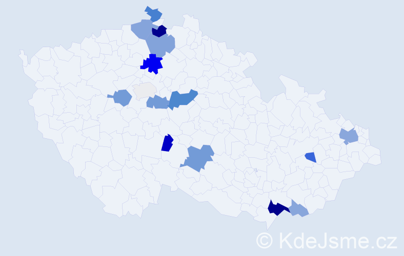 Příjmení: 'Plešingr', počet výskytů 40 v celé ČR