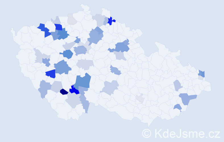 Příjmení: 'Lálová', počet výskytů 146 v celé ČR